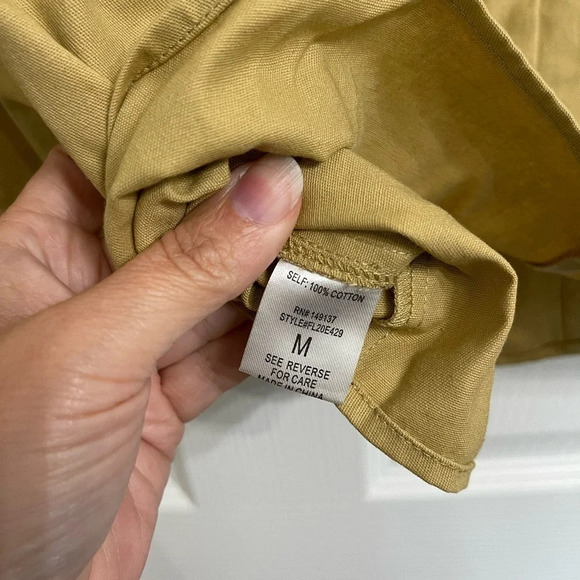 Women’s Mustard Yellow Favlux Cropped Shirt Jacket Button Up Medium NWT - Picture 5 of 5